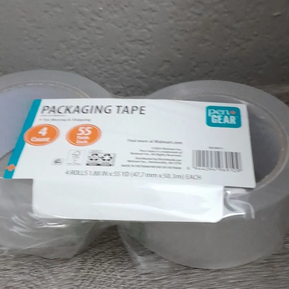 Pen+Gear Clear Packaging Tape 2 Rolls 1.88 in x 55 yd Carton Sealing